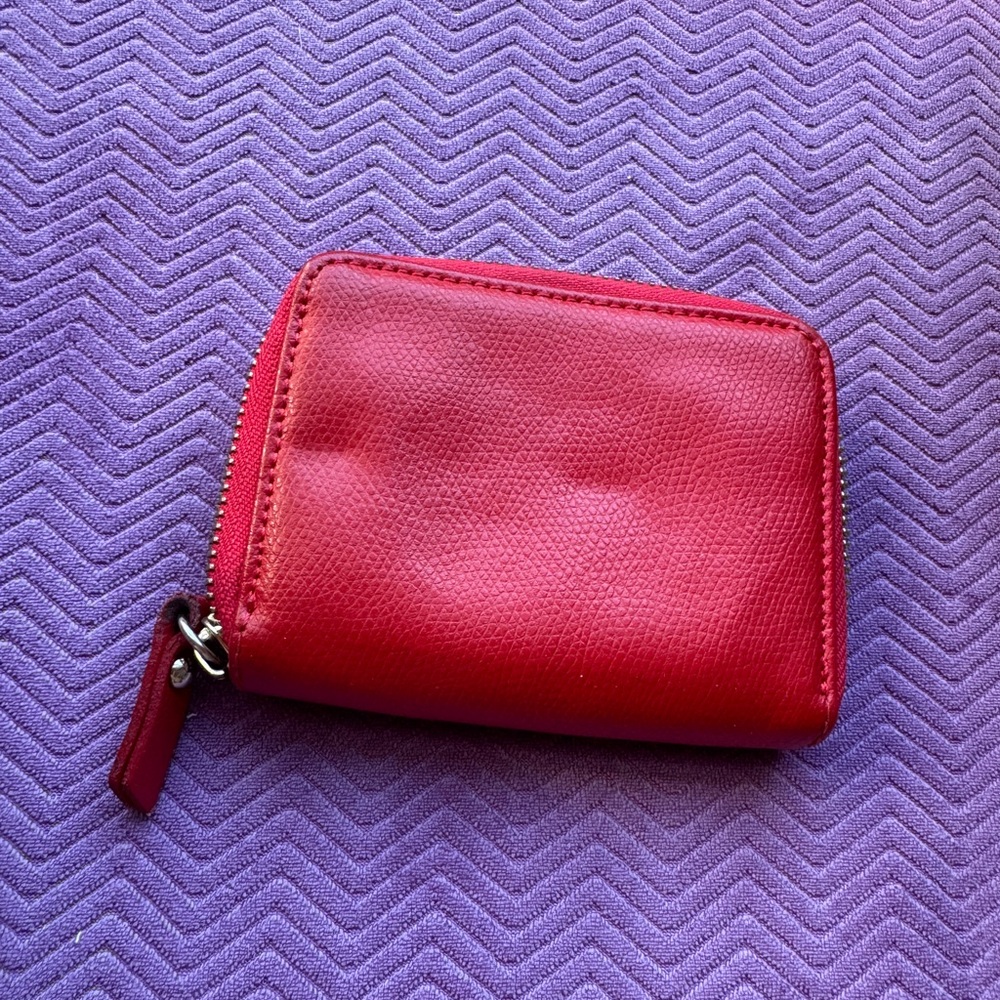 Red Italian leather wallet